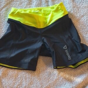 Reebok Neon Yellow and Black Training Shorts